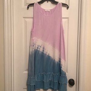 NWOT Tie dyed ruffle dress